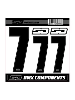 SD Front + 2 Side Plate Number Kit V3 Black